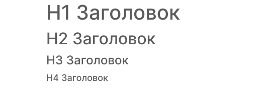 картинка видов заголовок от h1 до h4